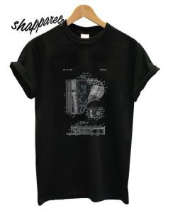 Adult Vintage Patent Black Drawing T Shirt