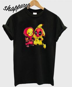 Baby Pikachu Pokemon and Deadpool T shirt