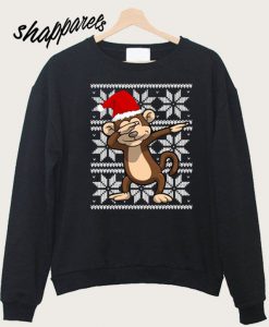 Dabbing Monkey Dab Santa Hat Sweatshirt