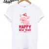 Cute piggy in a New Year's striped hat T shirt