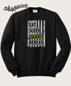 Eat Sleep Repeat USA Flag Sweatshirt