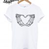 Skeleton Heart Hands T shirt