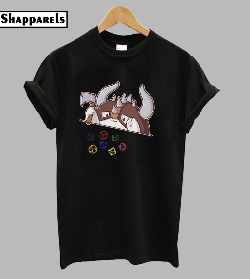 Barbarian Cat Throwing Dice T-Shirt